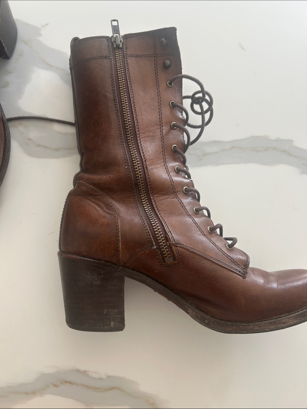 Frye Women’s Brown Lace-Up Leather Ankle Boots — image 6 of 8